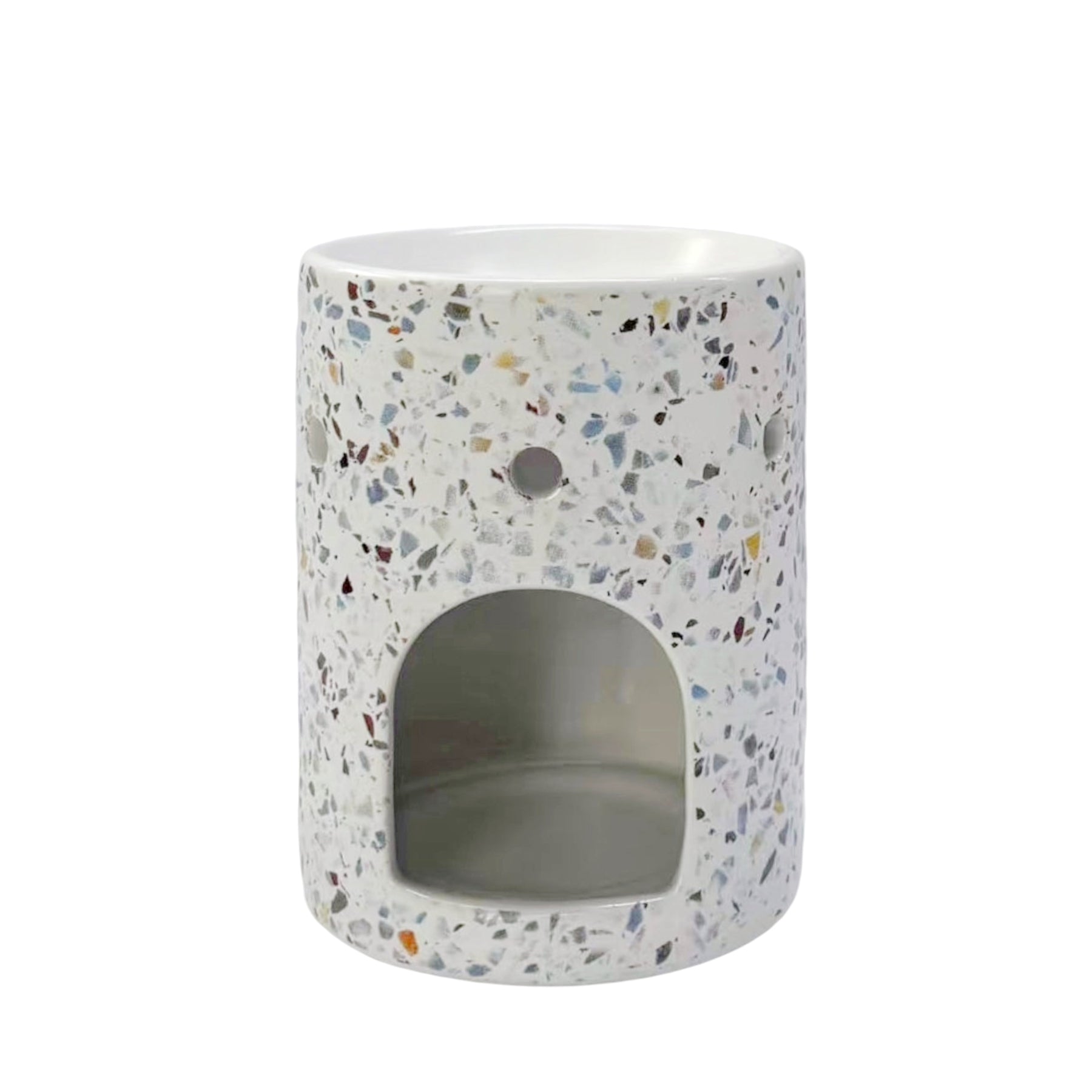 Terrazzo Ceramic Oil Burner 12cm - Multi Colored, Bulk 24 pcs - SuperSaverAU - view 1
