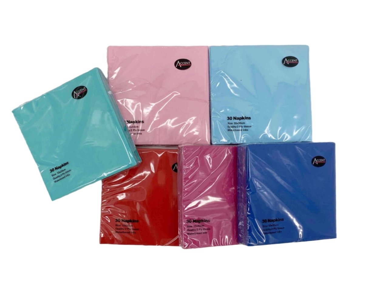 Bulk 720 Pieces Coloured 2 Ply Paper Napkins 33cm Party Tableware
