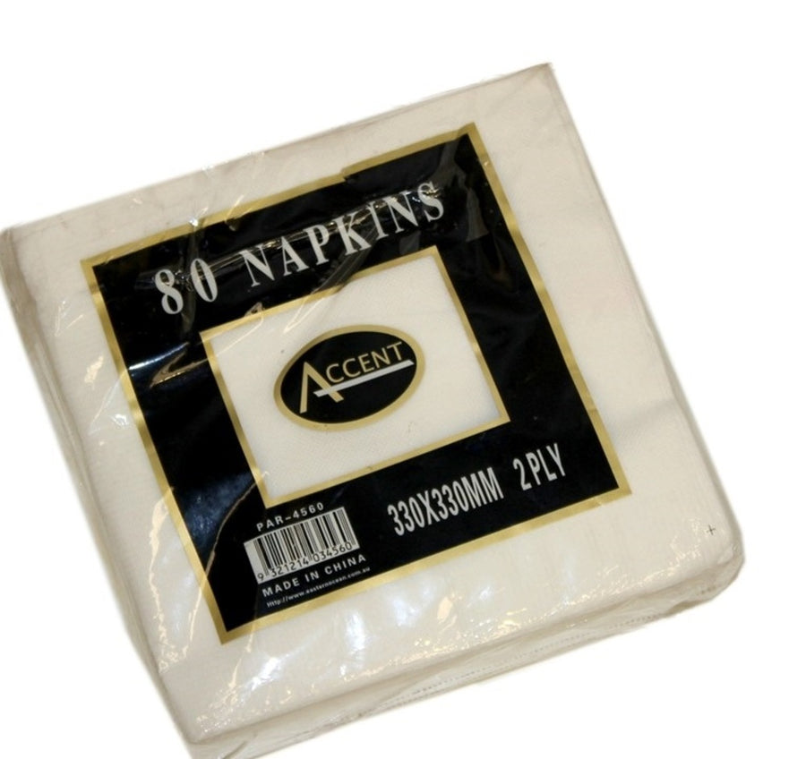 V637 White Napkin Lunch 2Ply 33cm - 3840 Multi Colour Paper Napkins - SuperSaverAU - view 1