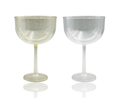 bulk 24 Glitter Plastic Jumbo Wine Glass 1.38lt 16x23cm - SuperSaverAU - view 1