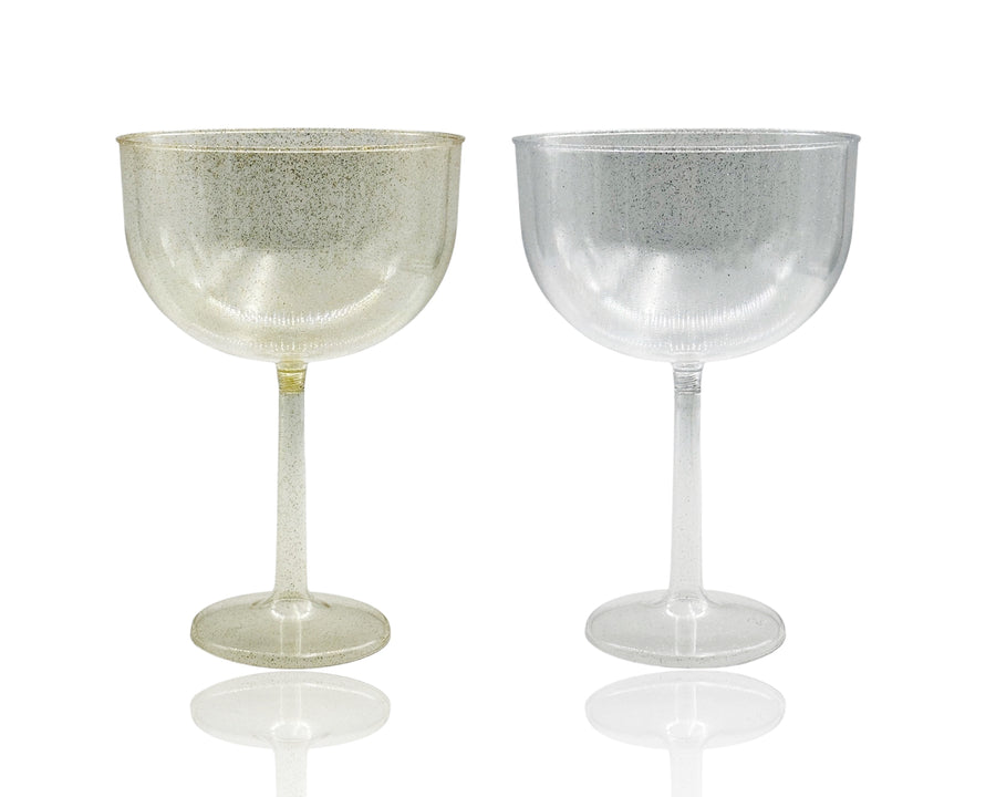 bulk 24 Glitter Plastic Jumbo Wine Glass 1.38lt 16x23cm - SuperSaverAU - view 1