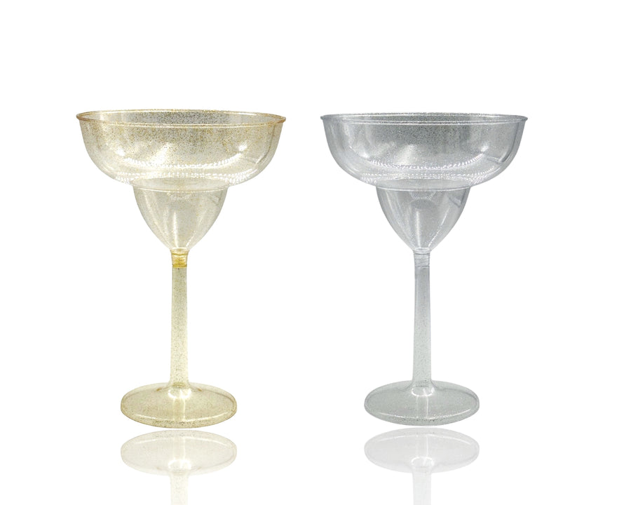bulk 24 Glitter Plastic Jumbo Margarita Glass 877ml 16x24cm - SuperSaverAU - view 1