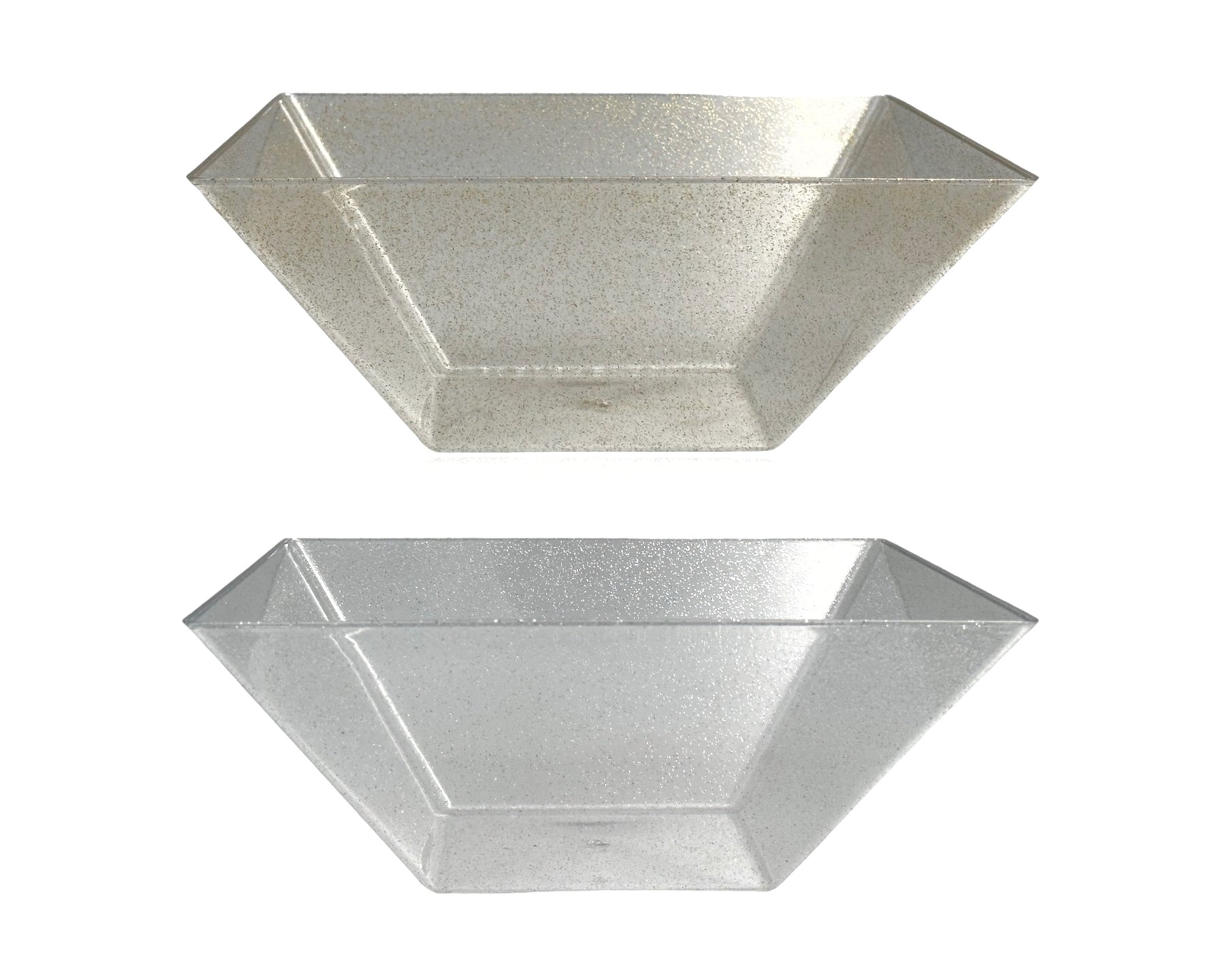 bulk 24 Glitter Plastic Tapered Bowl Square 3.7lt 28x11cm - SuperSaverAU - view 1
