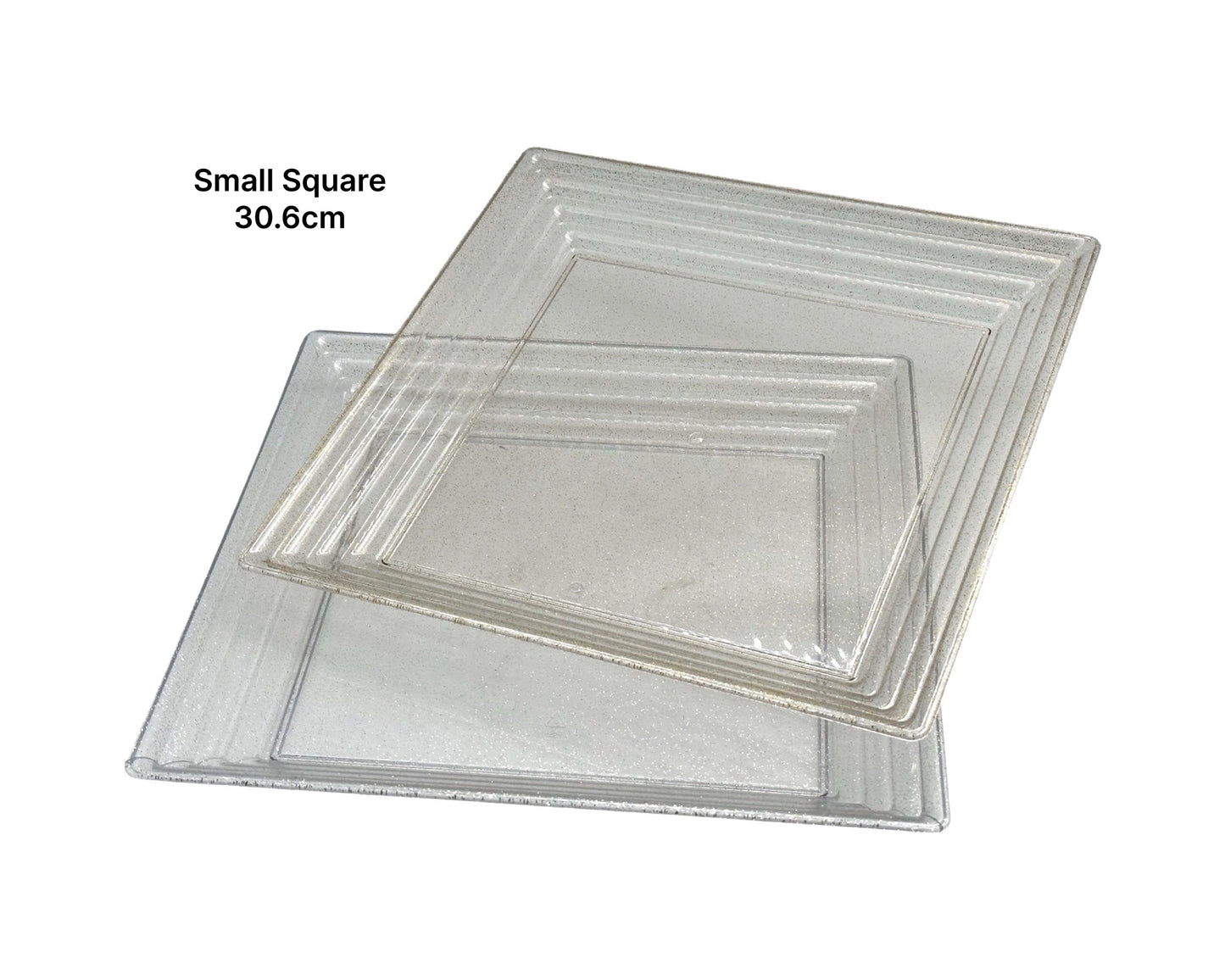 bulk 24 Square Glitter Plastic Serving Tray 30cm