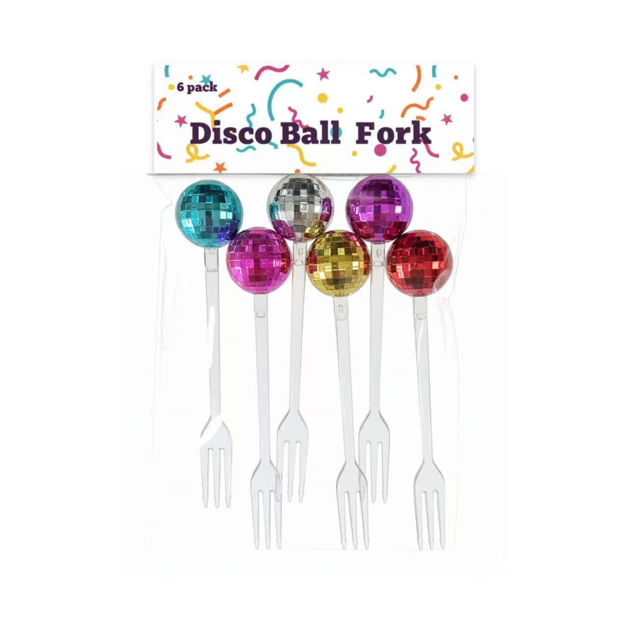 Premium Bulk 144 Reusable Plastic Disco Ball Forks Multi Colour