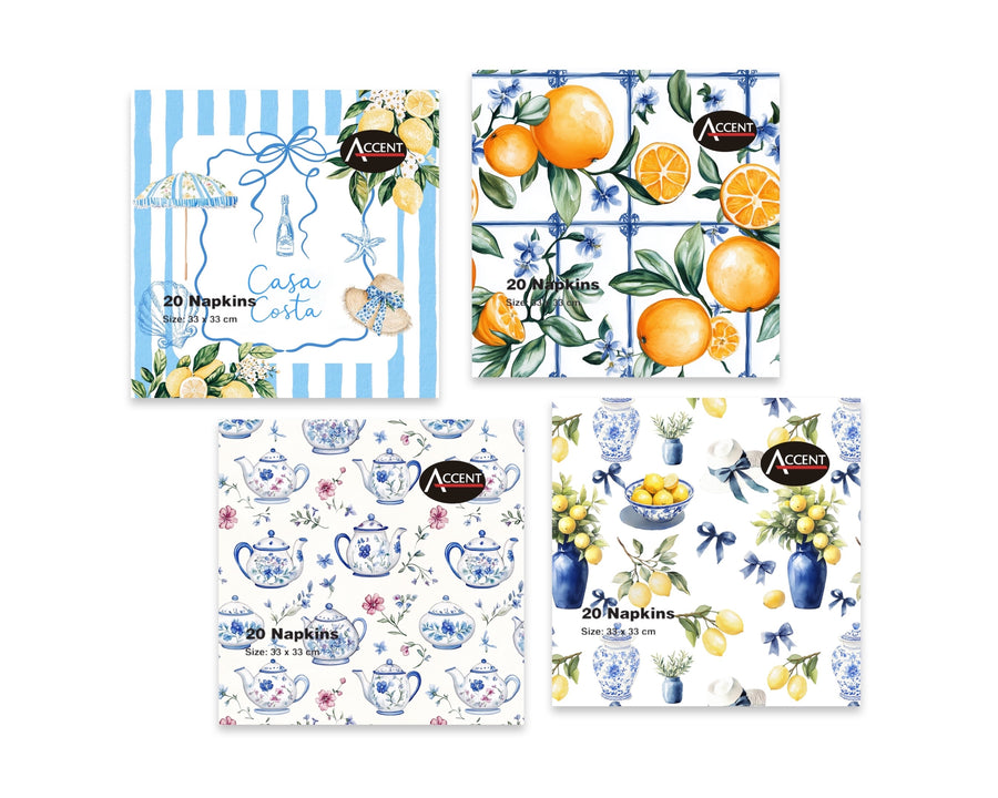 Premium Casa Costa 2-Ply Napkins – 960 Pack, 33cm