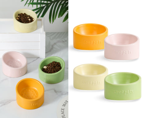 Elevated Ceramic Pet Bowl 16 Assort Multi Colour 13x11cm - SuperSaverAU - view 1