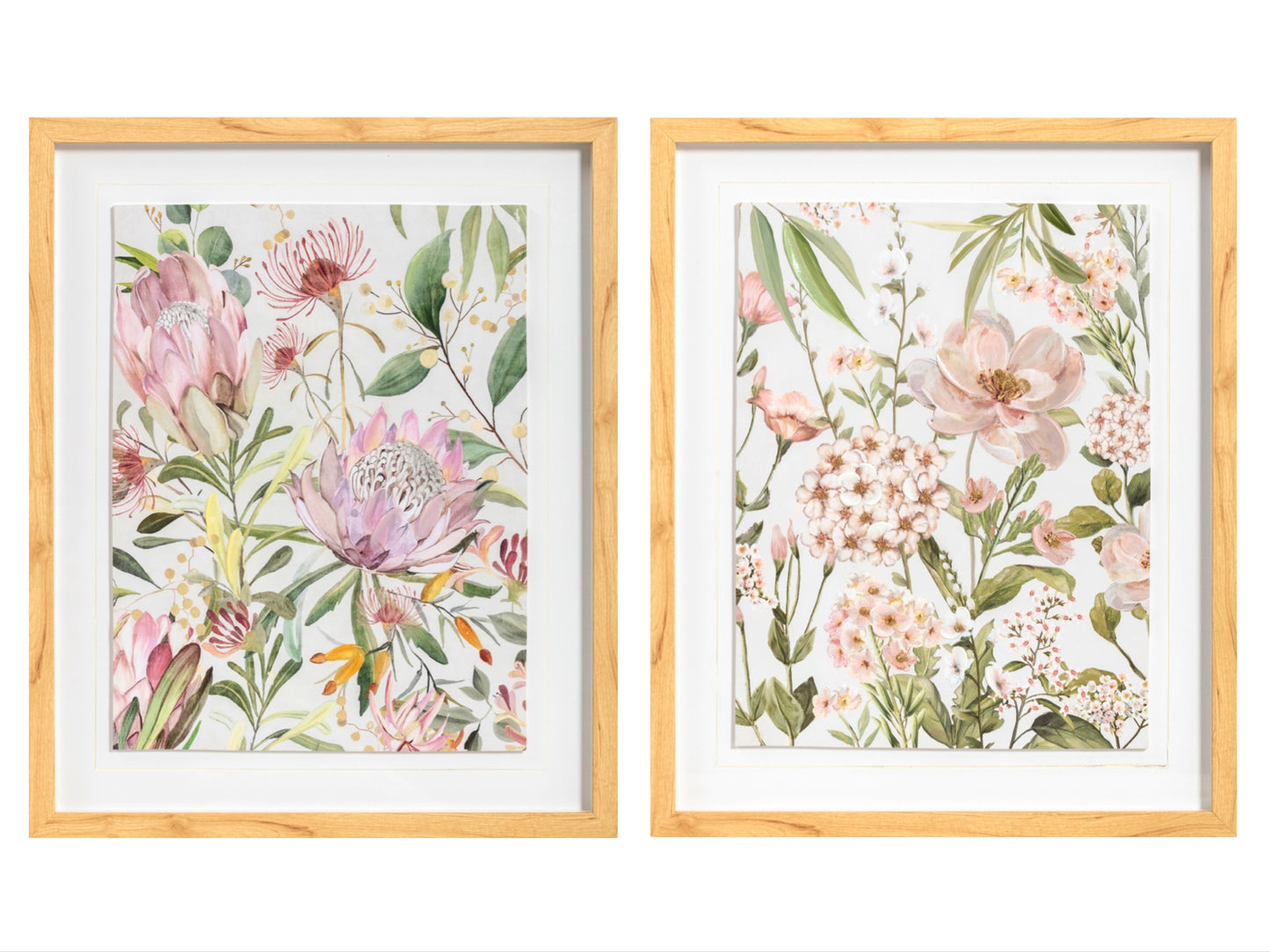 Set 2 Floral Framed Wall Art Assort 50cm
