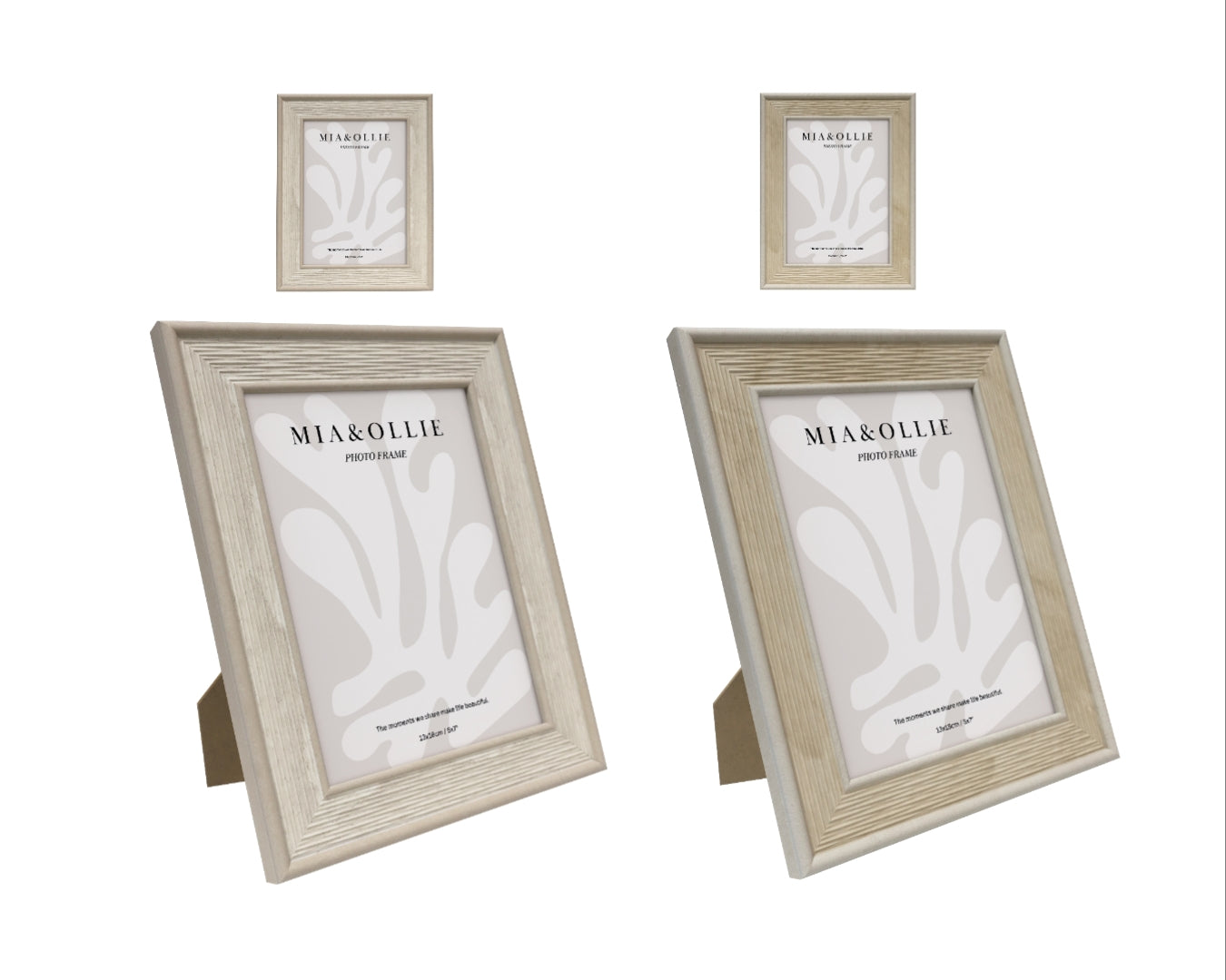 Set 2 Photo Frame Lisa '5x7in" Assort 18cm