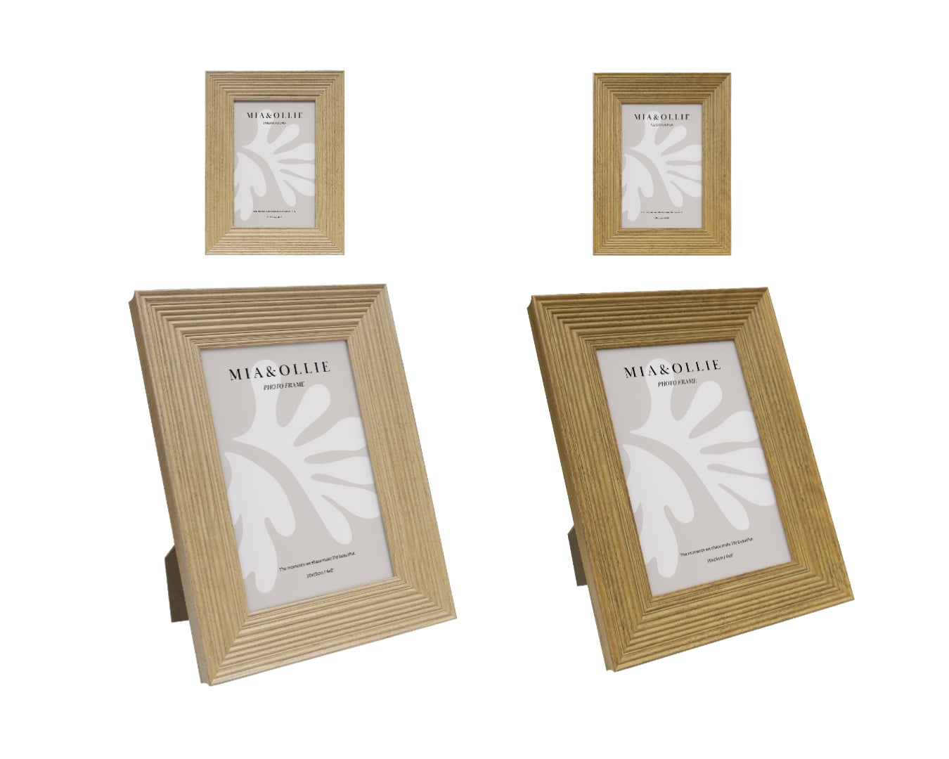 Oak Set of 2 Photo Frames 4x6in - Oak