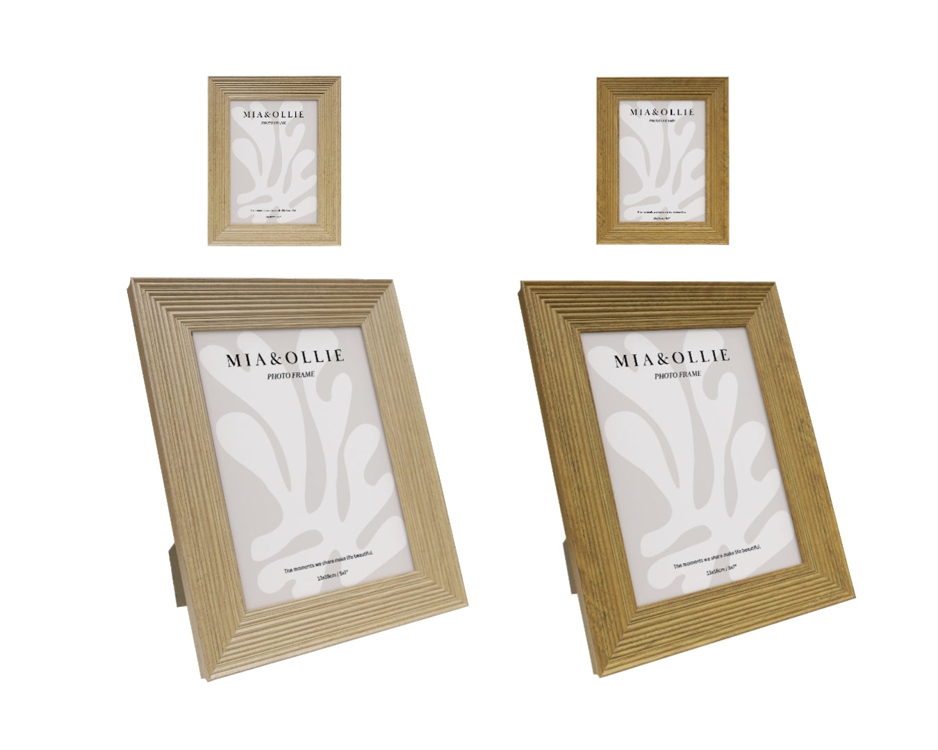 Oak Set of 2 Photo Frames 5x7in - Oak