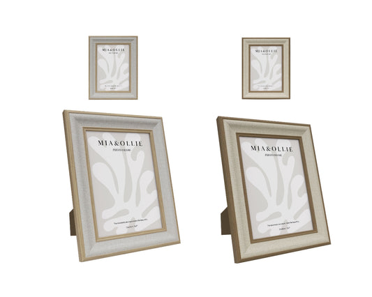Sandy Set of 2 Photo Frames 5x7in - Off White & Brown