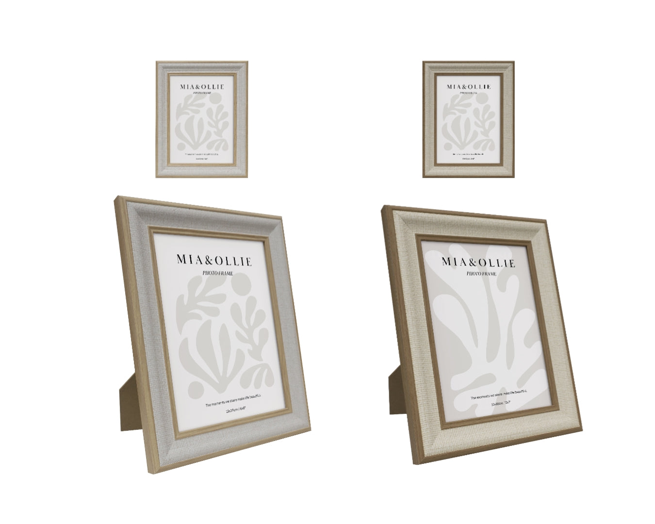 Set 2 Photo Frame Sandy '6x8in' Assort 20cm