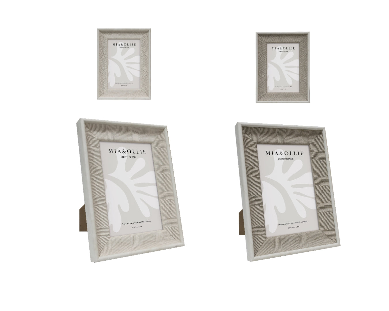Cassie Set of 2 Photo Frames 4x6in - Light Green & Brown