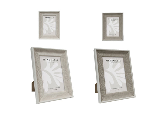 Cassie Set of 2 Photo Frames 4x6in - Light Green & Brown