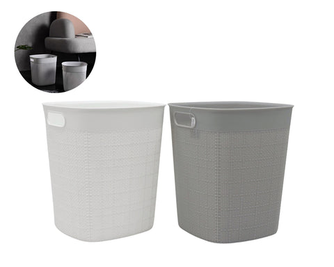V637 Plastic Rubbish Bin Assorted 24x 27cm - White & Grey, Home/Office Use - SuperSaverAU - view 1
