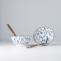 Premium Maneki Cat Bowl Set with Chopsticks Dishwasher Safe - Blue, 2pcs 400ml