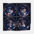 Premium Navy Pink Sakura Bowl Set – 4 Piece Ceramic Bowls, 200ml