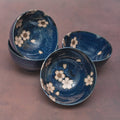 Premium Navy Pink Sakura Bowl Set – 4 Piece Ceramic Bowls, 200ml