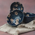 Premium Navy Pink Sakura Bowl Set – 4 Piece Ceramic Bowls, 200ml