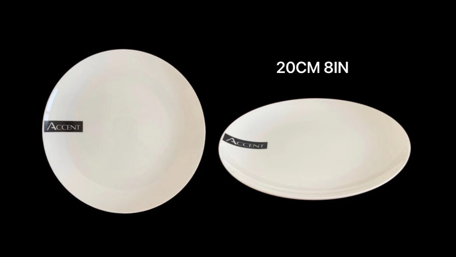 24 White Fine Bone China Side Plates 20x2cm - Elegant Tableware Set - SuperSaverAU - view 1