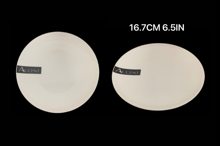 24 White Bone China Side Plates 17x2cm - Stylish and Simple Design - SuperSaverAU - view 1