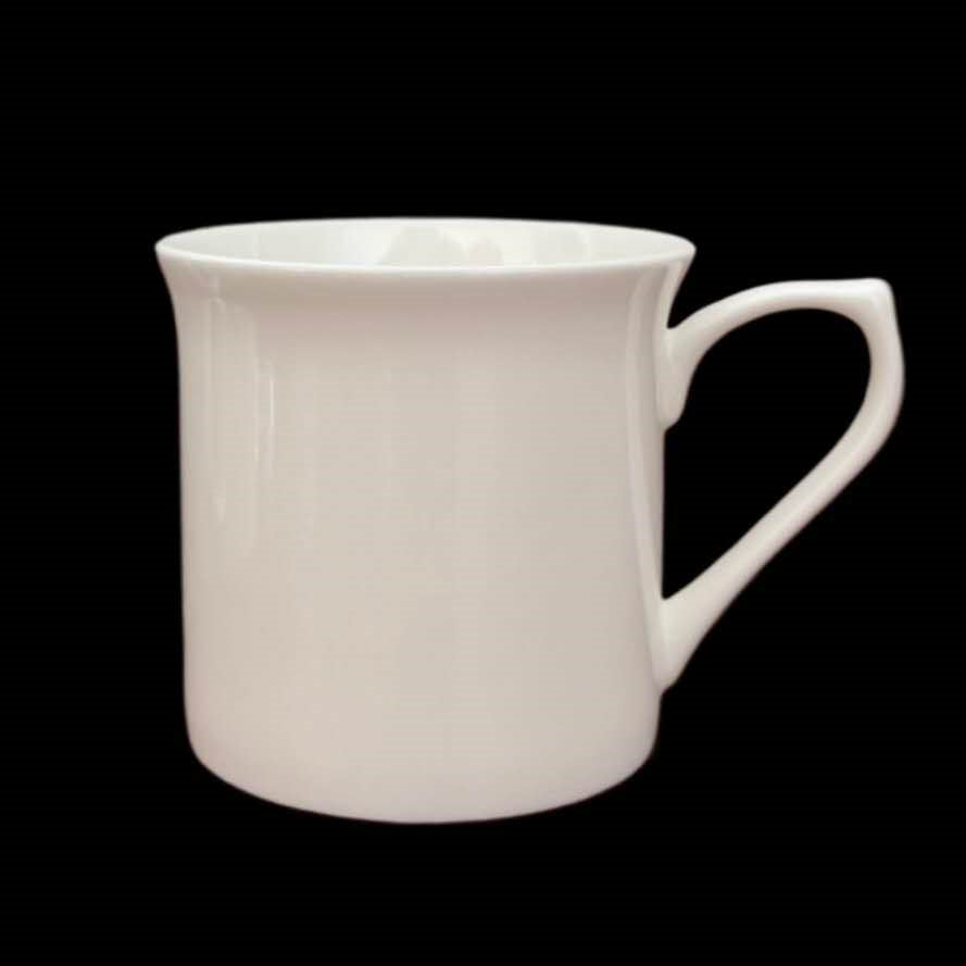 24 White Bone China 300ml Flared Top Mugs - Durable & Elegant Design - SuperSaverAU - view 1
