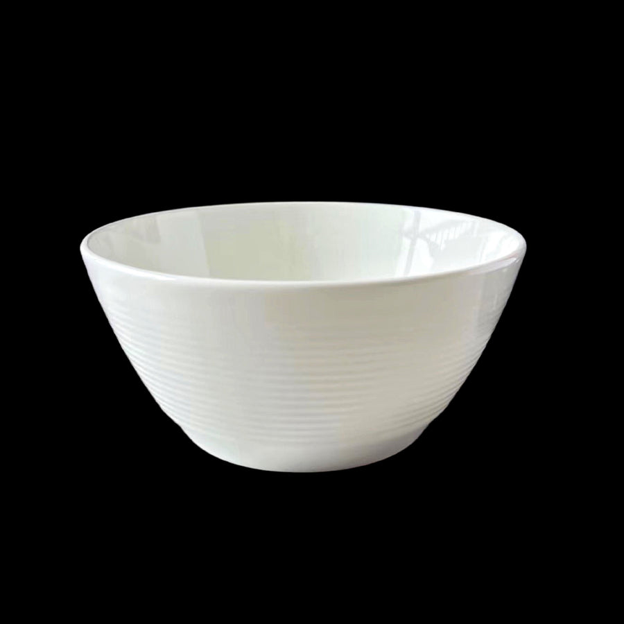 24 White Bone China Embossed Bowls 16x7cm - Stylish Kitchen Essential - SuperSaverAU - view 1