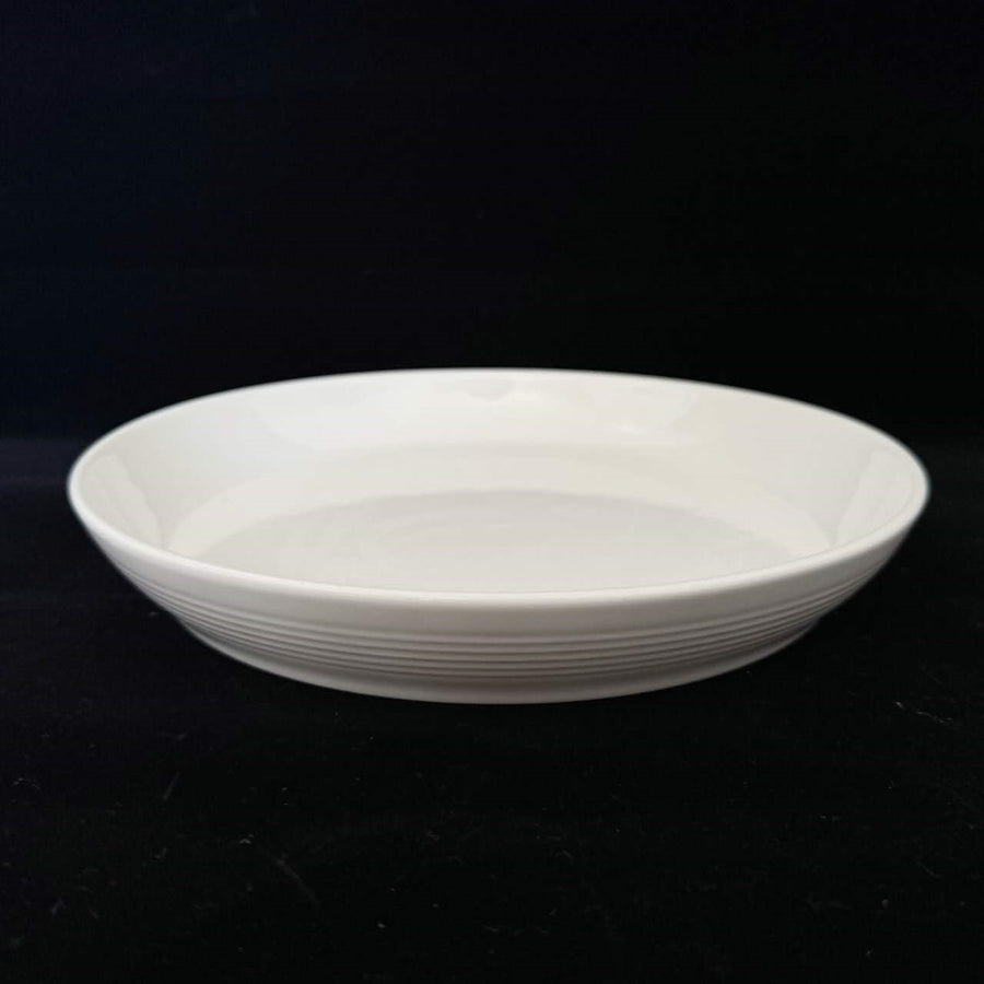bulk 24 White Fine Bone China Embossed Side Plate 21cm - SuperSaverAU - view 1