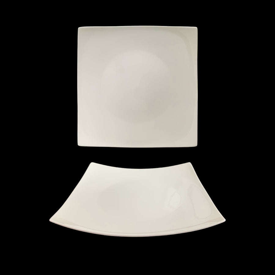 24 White New Bone China Square Dinner Plates 11in 28x2cm - SuperSaverAU - view 1
