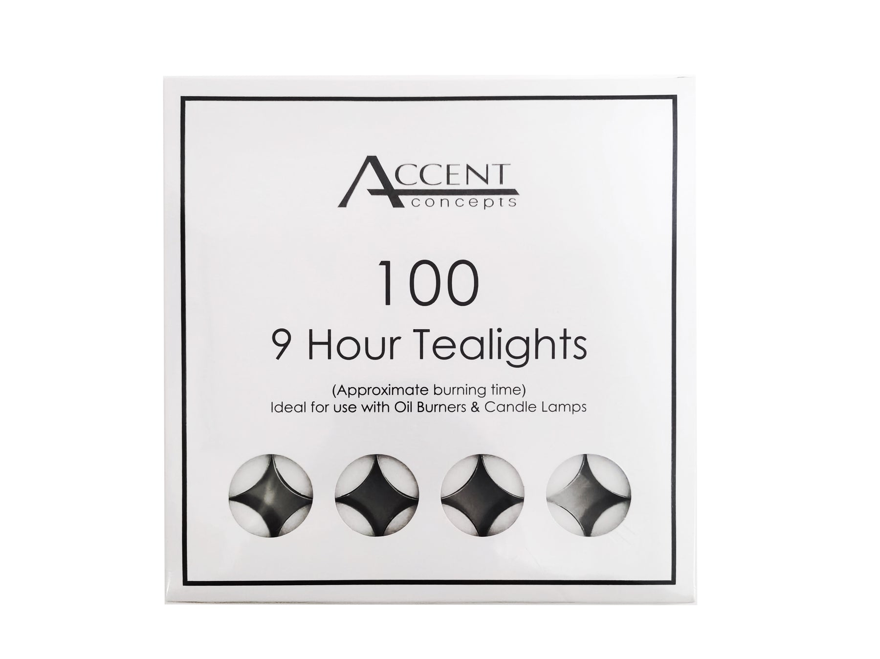 Accent 9 Hour Tealight Candle - 600 Pack, White Wax, Relaxing Atmosphere - SuperSaverAU - view 1