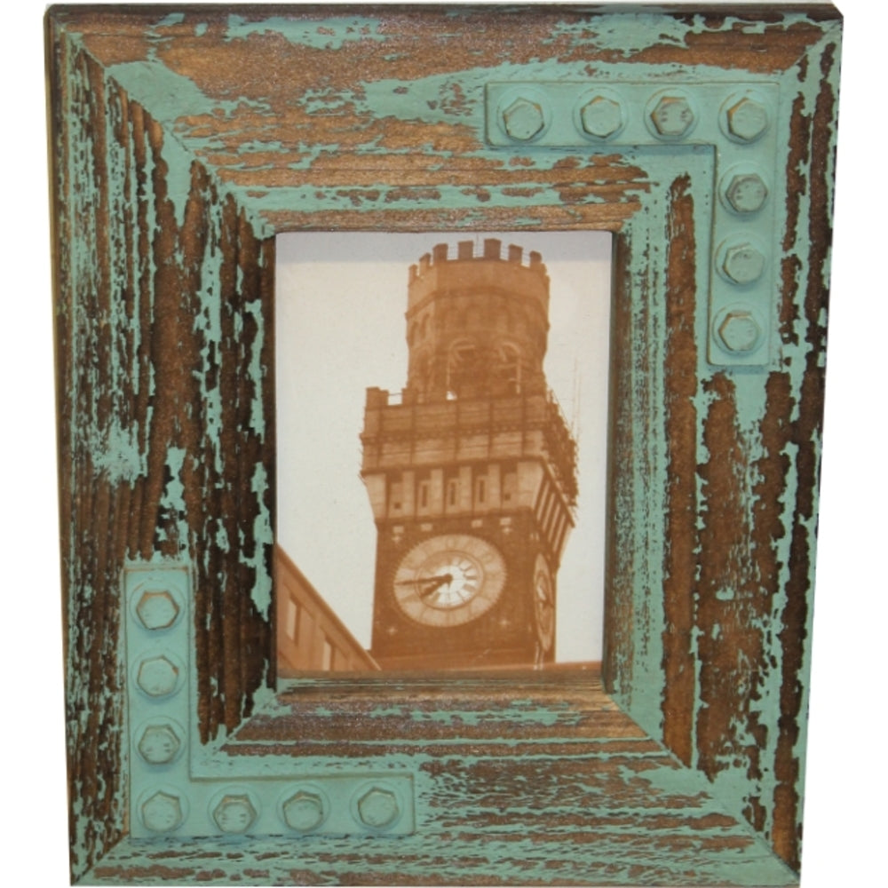 Rustic Single Photo Frame 31cm - Fits 6"x4" Picture, MDF Wood, Natural Color
