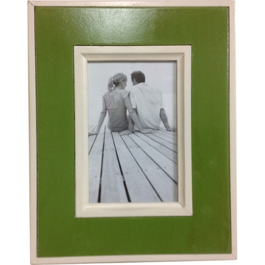 Green Decorative Photo Frame 23cm for 6"x4" Pictures, Rustic Charm
