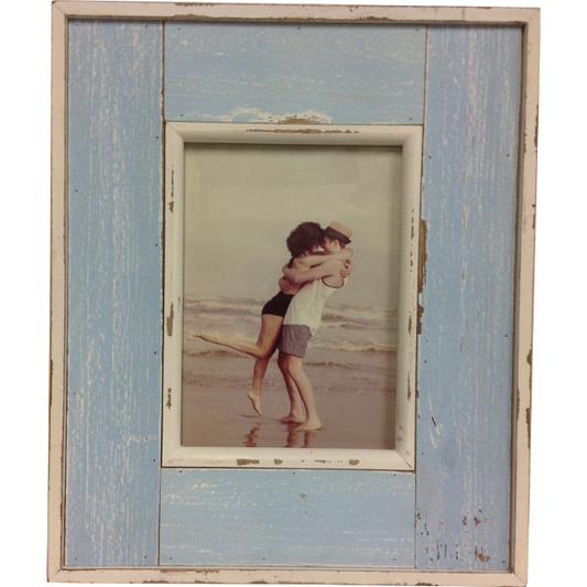 Rustic Single Photo Frame 31cm - Decorative MDF Wood Frame in Rustic Blue