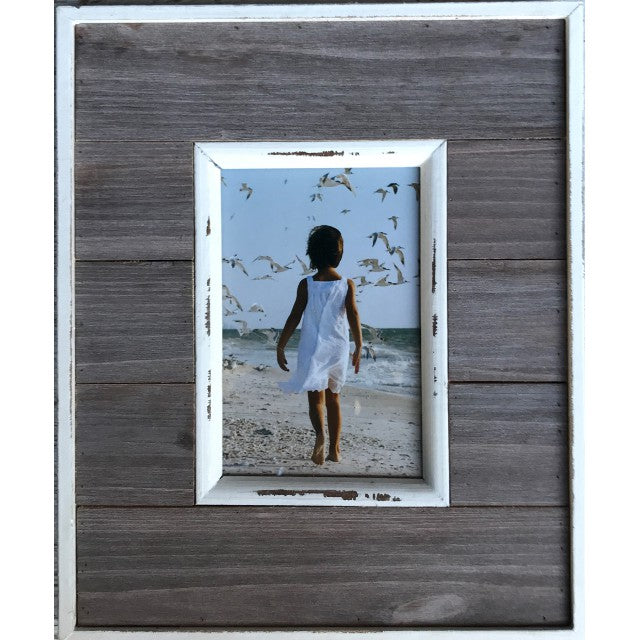 Rustic Single Photo Frame 29cm - MDF Wood, Natural Finish, 6"x4"