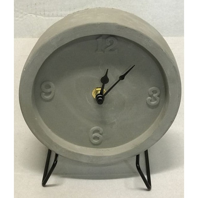 Cement Table Clock 16cm - Stylish Multi-Color Design for Modern Homes
