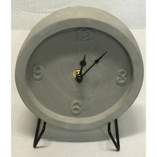 Cement Table Clock 16cm - Stylish Multi-Color Design for Modern Homes
