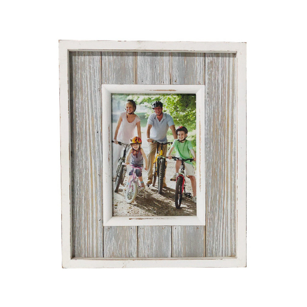 Rustic Multi Colours Decorative Photo Frame 6x4" - MDF Wood 27cm