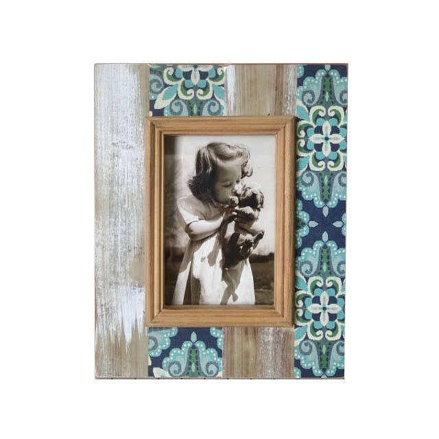Rustic Decorative Photo Frame 6?4" Opening, Multi Colour, 28cm