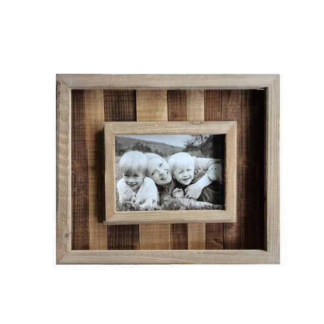 Antique Single Photo Frame 33cm - Rustic Wooden Frame for 7x5 Photos