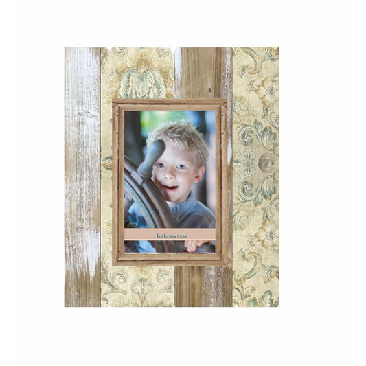 Antique Single Photo Frame 26cm - Rustic Wood Frame for 6"x4" Photos