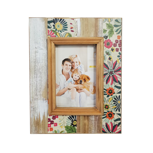 Antique Single Photo Frame 26cm - Rustic MDF Wood for 6"x4" Photos