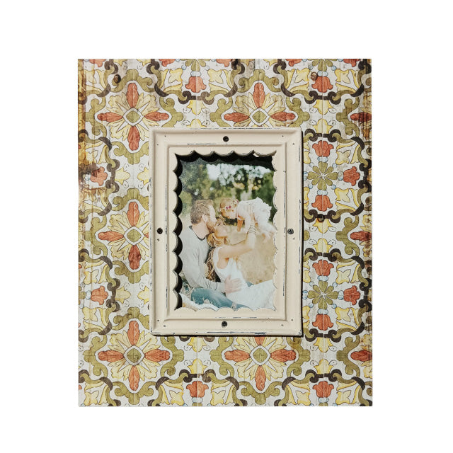 Antique Single Print Photo Frame 28cm - Rustic MDF Wood, Multi Colour