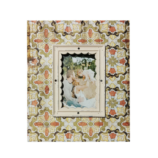 Antique Single Print Photo Frame 28cm - Rustic MDF Wood, Multi Colour