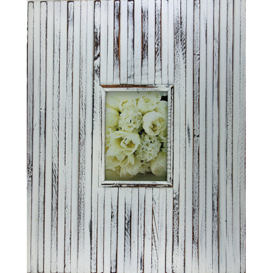 Single White Wash Decorative Photo Frame 50cm for 5x7" Photos