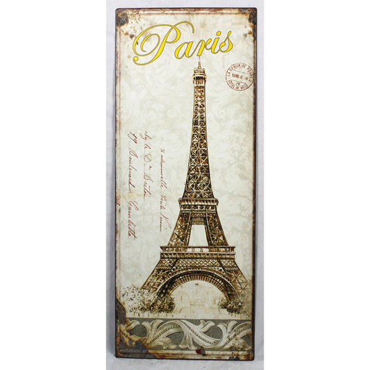 Paris Eiffel Tower Tin Wall Art 76cm Decorative Frame