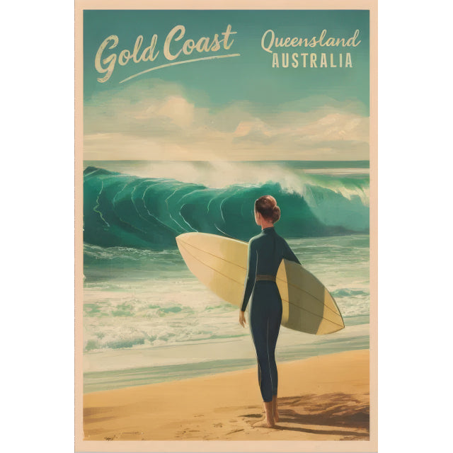 Gold Coast Decorative Photo Frame, Tin Sign, 20x30cm, Multi Colour, Rustic Charm