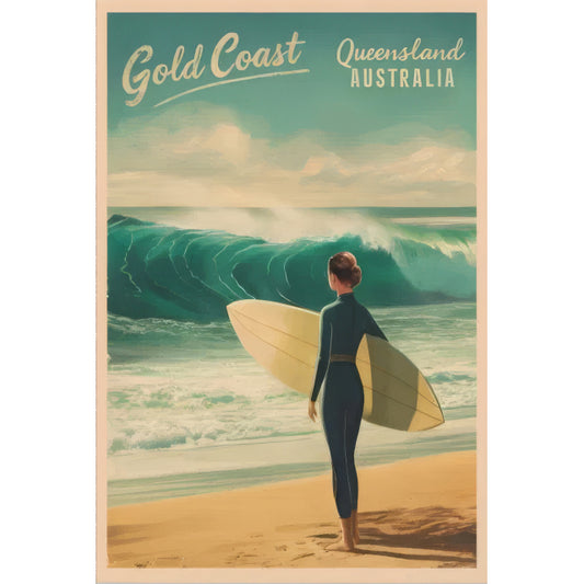 Gold Coast Decorative Photo Frame, Tin Sign, 20x30cm, Multi Colour, Rustic Charm