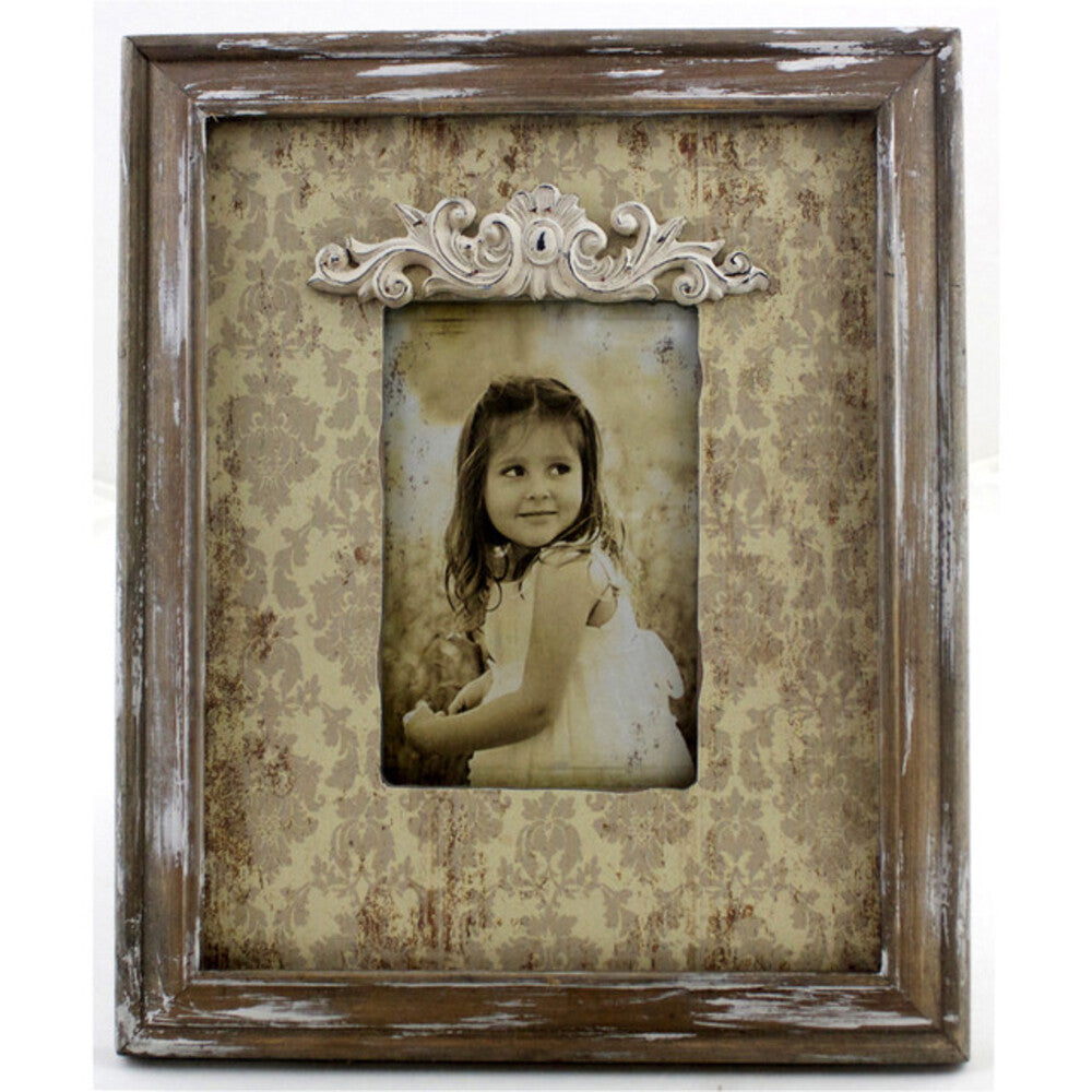 Rustic Single Photo Frame 29cm for 6"x4" Pictures - MDF Wood, Natural Finish