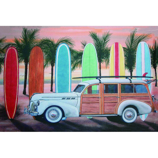 Surfboard Panel Van Wall Art - 30x20cm
